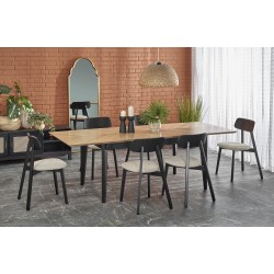 EDMONDO stół rozkładany dąb naturalny / czarny (2p 1szt)