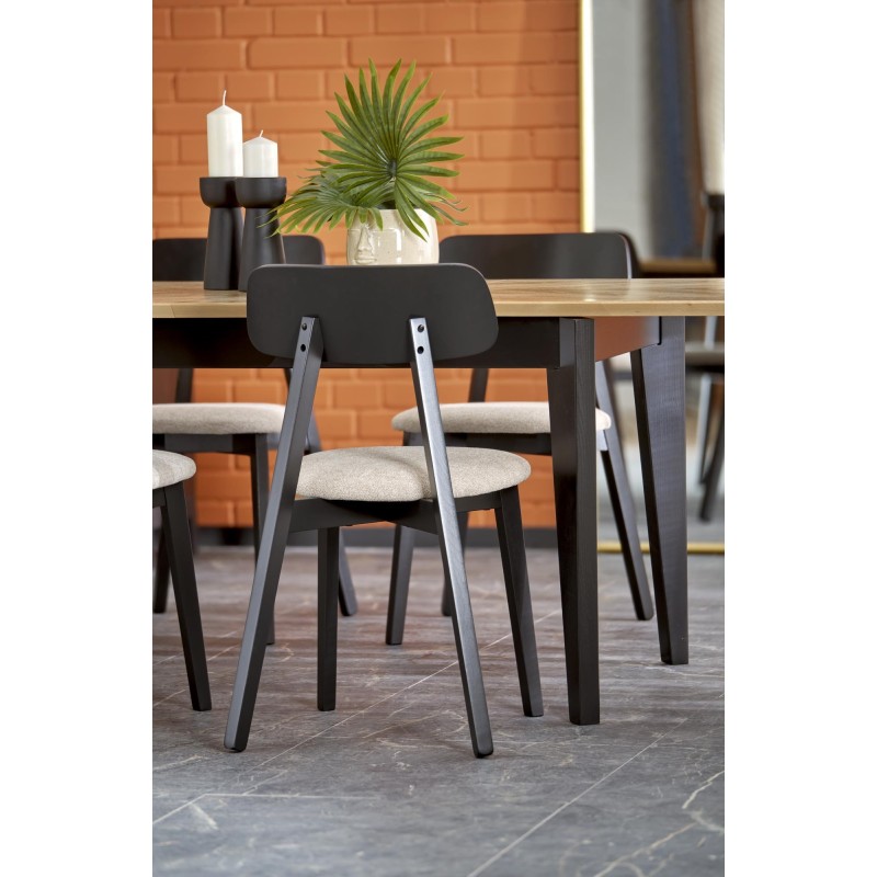 EDMONDO stół rozkładany dąb naturalny / czarny (2p 1szt)