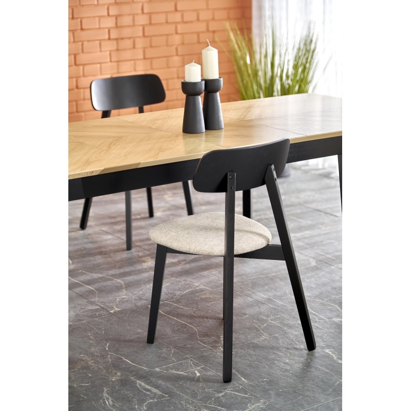 EDMONDO stół rozkładany dąb naturalny / czarny (2p 1szt)