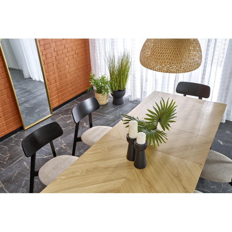 EDMONDO stół rozkładany dąb naturalny / czarny (2p 1szt)