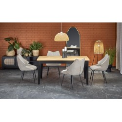 EDMONDO stół rozkładany dąb naturalny / czarny (2p 1szt)