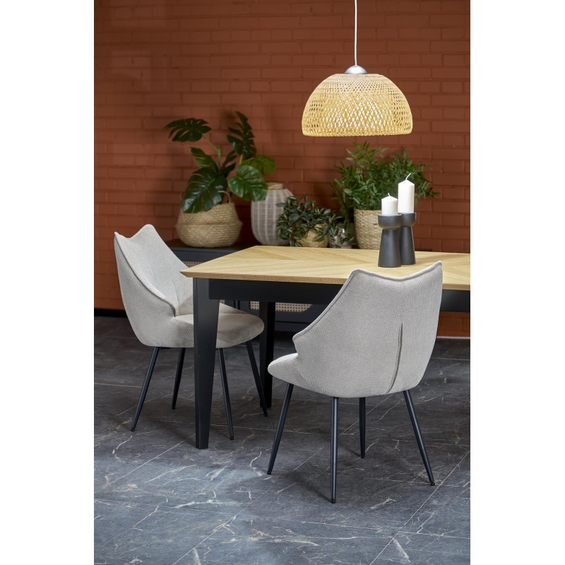 EDMONDO stół rozkładany dąb naturalny / czarny (2p 1szt)