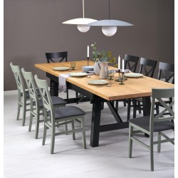 FIESTA stół rozkładany 200-280x100x77 cm dąb naturalny/czarny (3p 1szt)