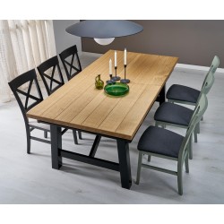 FIESTA stół rozkładany 200-280x100x77 cm dąb naturalny/czarny (3p 1szt)