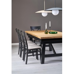 FIESTA stół rozkładany 200-280x100x77 cm dąb naturalny/czarny (3p 1szt)