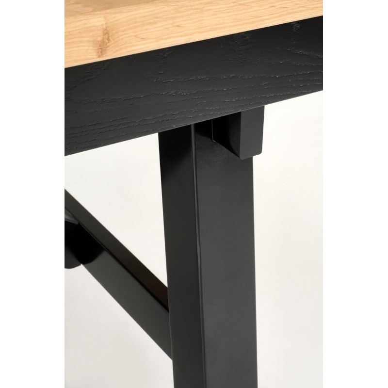 FIESTA stół rozkładany 200-280x100x77 cm dąb naturalny/czarny (3p 1szt)