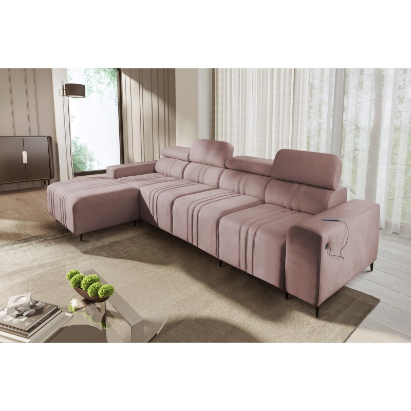 Verona XII Corner Sofa with Sleeping Function Velour, Vena 10 - A Practical and Elegant Piece of Furniture for Your Living Room Verona XII Corner Sofa with Sleeping Function Velour, Vena 10 - A Practical and Elegant Piece of Furniture for Your Living Room