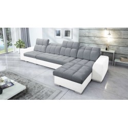 Narożnik Prisma XII z funkcją spania | Luksusowy Mebel z Portem USB | Velvet | Pet friendly, Terra 92 + Ecoskóra