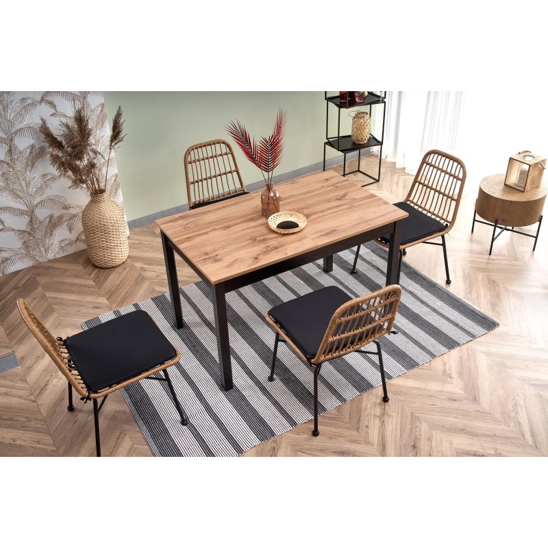 GREG stół rozkładany kolor dąb wotan/czarny (1p 1szt)