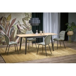 GULIAN stół rozkładany, blat - dąb wotan, nogi - czarny (2p 1szt)