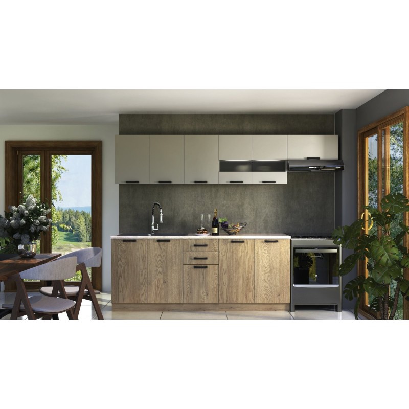 PERŁA 260 - KUCHNIA - DĄB CREMONA/KASZMIR (12p 1kpl)