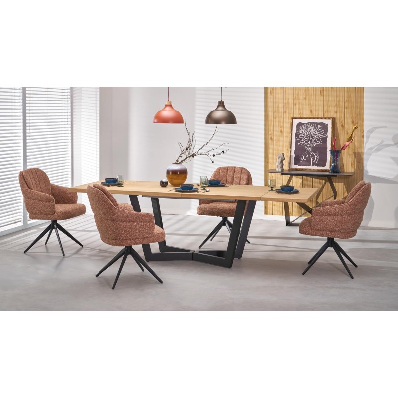 MASSIVE 2 stół rozkładany 160-250x90x77 cm dąb naturalny/czarny (2p 1szt)