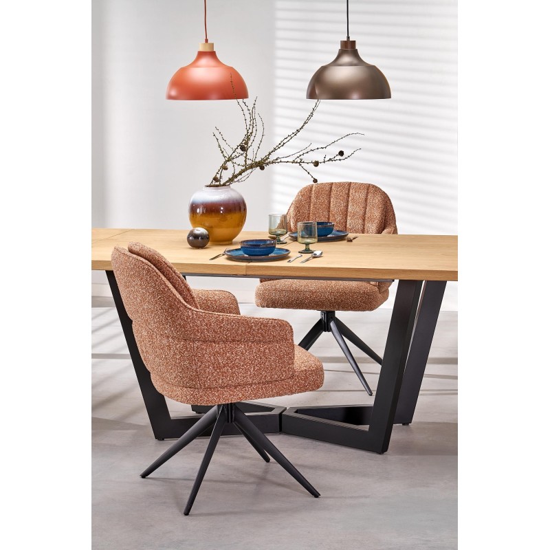 MASSIVE 2 stół rozkładany 160-250x90x77 cm dąb naturalny/czarny (2p 1szt)