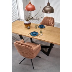 MASSIVE 2 stół rozkładany 160-250x90x77 cm dąb naturalny/czarny (2p 1szt)