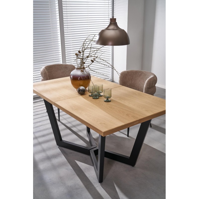 MASSIVE 2 stół rozkładany 160-250x90x77 cm dąb naturalny/czarny (2p 1szt)