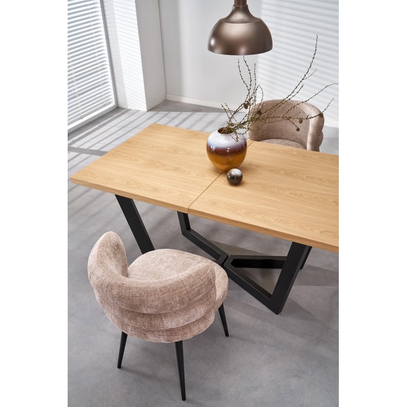 MASSIVE 2 stół rozkładany 160-250x90x77 cm dąb naturalny/czarny (2p 1szt)