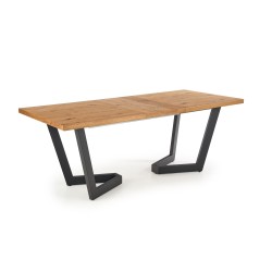 MASSIVE stół rozkładany 160-250x90x77 cm jasny dąb/czarny (2p 1szt)