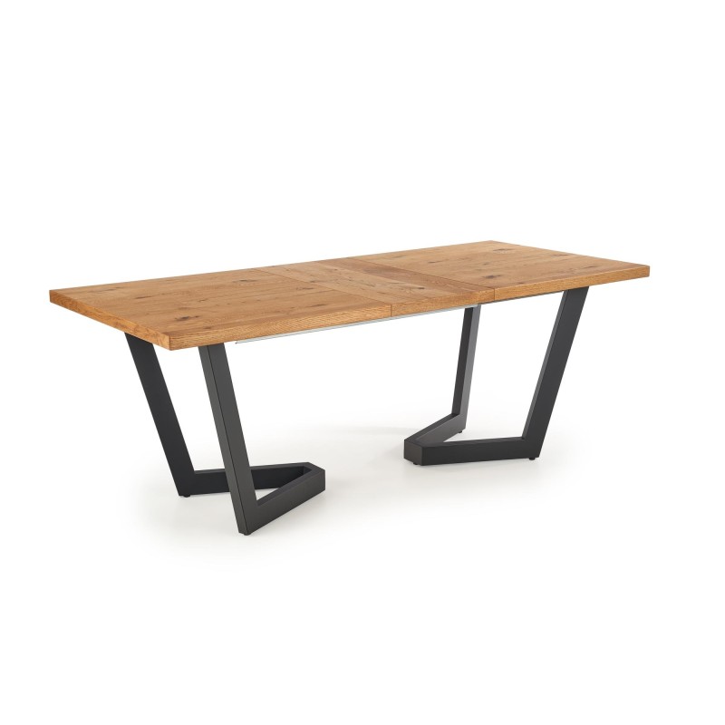 MASSIVE stół rozkładany 160-250x90x77 cm jasny dąb/czarny (2p 1szt)