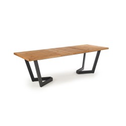 MASSIVE stół rozkładany 160-250x90x77 cm jasny dąb/czarny (2p 1szt)