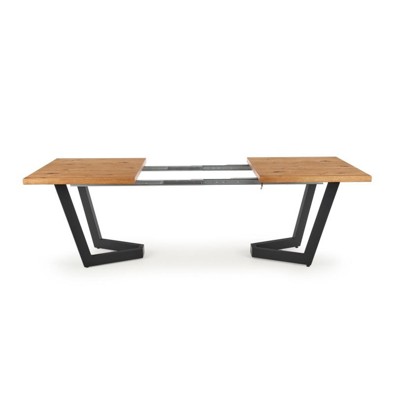 MASSIVE stół rozkładany 160-250x90x77 cm jasny dąb/czarny (2p 1szt)