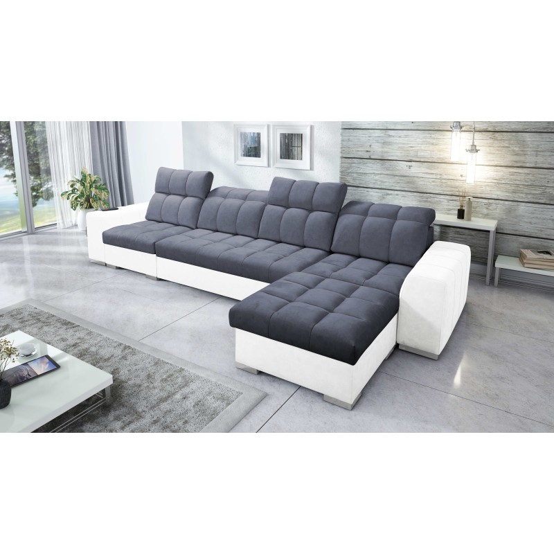Prisma XII Corner Sofa with Sleeping Function | Luxury Furniture with USB Port | Velvet | Pet Friendly, Terra 96 + Eco-leather Prisma XII Corner Sofa with Sleeping Function | Luxury Furniture with USB Port | Velvet | Pet Friendly, Terra 96 + Eco-leather
