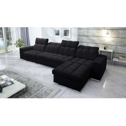Narożnik Prisma XII z funkcją spania | Luksusowy Mebel z Portem USB | Velvet | Pet friendly, Terra 99
