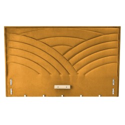 MODULO W3 łóżko 160 - wezgłowie musztardowy tap. Monolith 48 (1p 1szt)