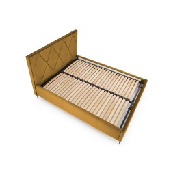 MODULO W4 łóżko 160 - wezgłowie musztardowy tap. Monolith 48