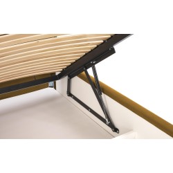 MODULO W4 łóżko 160 - wezgłowie musztardowy tap. Monolith 48