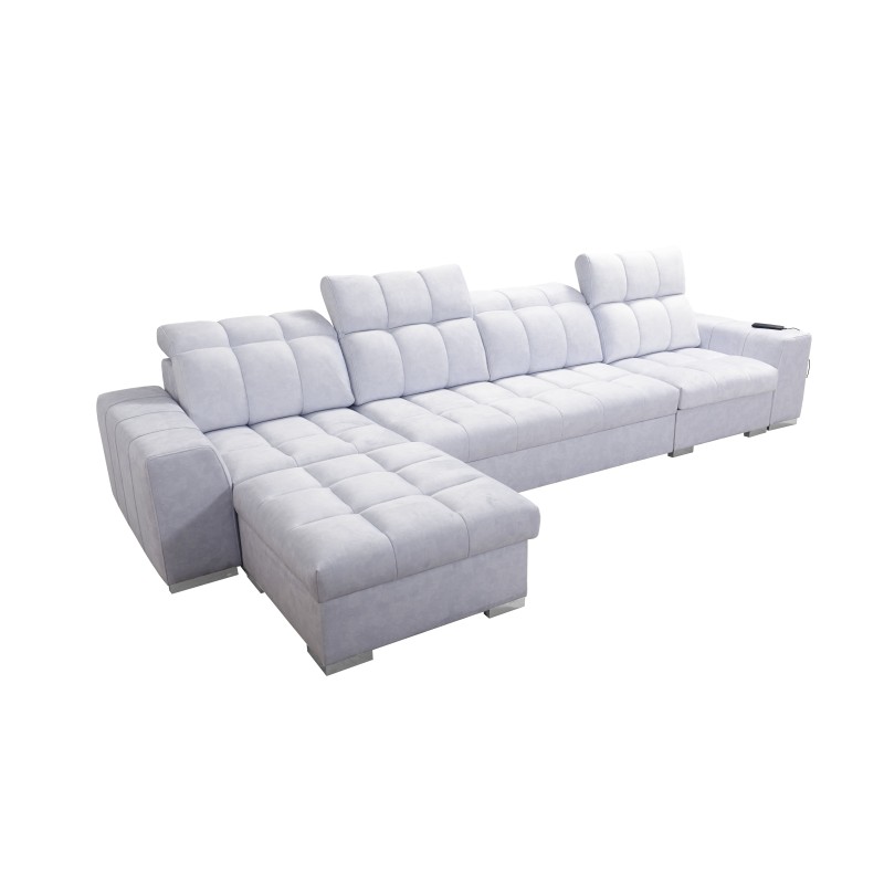 Prisma XII Corner Sofa with Sleeping Function | Luxury Furniture with USB Port | Velvet | Pet Friendly, Terra 80 Prisma XII Corner Sofa with Sleeping Function | Luxury Furniture with USB Port | Velvet | Pet Friendly, Terra 80