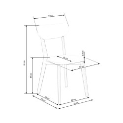 BUGGI krzesło naturalny / biały (1p 2szt)