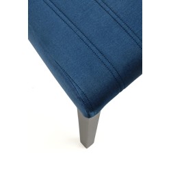 DIEGO 2 krzesło czarny / tap. velvet pikowany Pasy - MONOLITH 77 (granatowy) (1p 2szt)