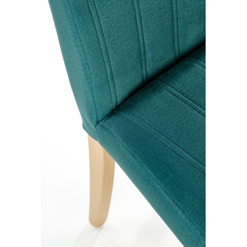 DIEGO 3 krzesło dąb miodowy / tap. velvet pikowany Pasy - MONOLITH 37 (ciemny zielony) (1p 2szt)