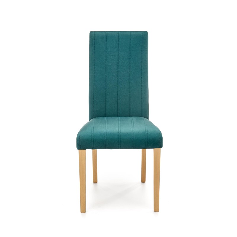 DIEGO 3 krzesło dąb miodowy / tap. velvet pikowany Pasy - MONOLITH 37 (ciemny zielony) (1p 2szt)