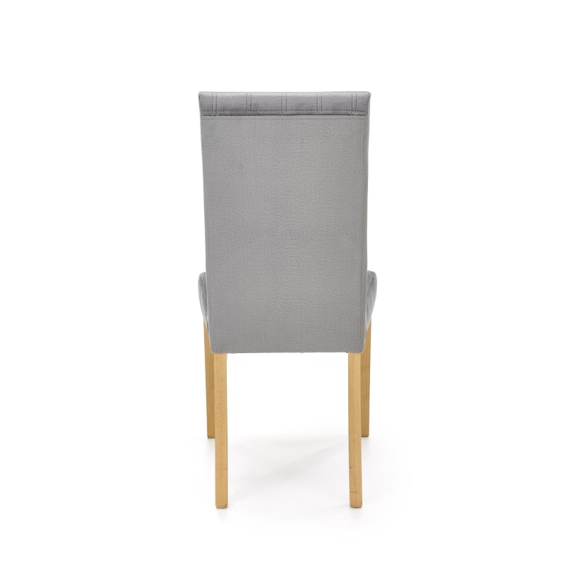 DIEGO 3 krzesło dąb miodowy / tap. velvet pikowany Pasy - MONOLITH 85 (jasny popiel) (1p 2szt)