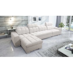 Prisma XII Corner Sofa with Sleeping Function | Luxury Furniture with USB Port | Velvet | Pet Friendly, Terra 06