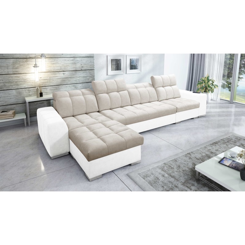 Prisma XII Corner Sofa with Sleeping Function | Luxury Furniture with USB Port | Velvet | Pet Friendly, Terra 13 + Eco-Leather Prisma XII Corner Sofa with Sleeping Function | Luxury Furniture with USB Port | Velvet | Pet Friendly, Terra 13 + Eco-Leather