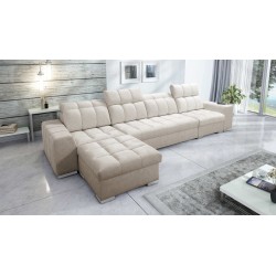 Sofá Esquinero Prisma XII con función para dormir | Mueble de Lujo con Puerto USB | Terciopelo | Apto para mascotas, Terra 13