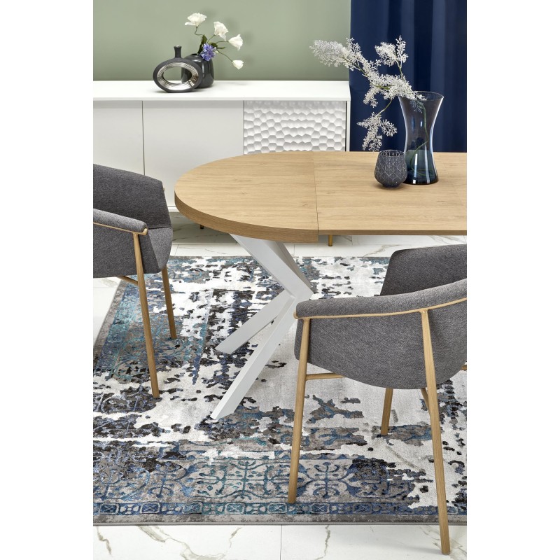 PERONI stół rozkładany dąb złoty - biały (2p 1szt)