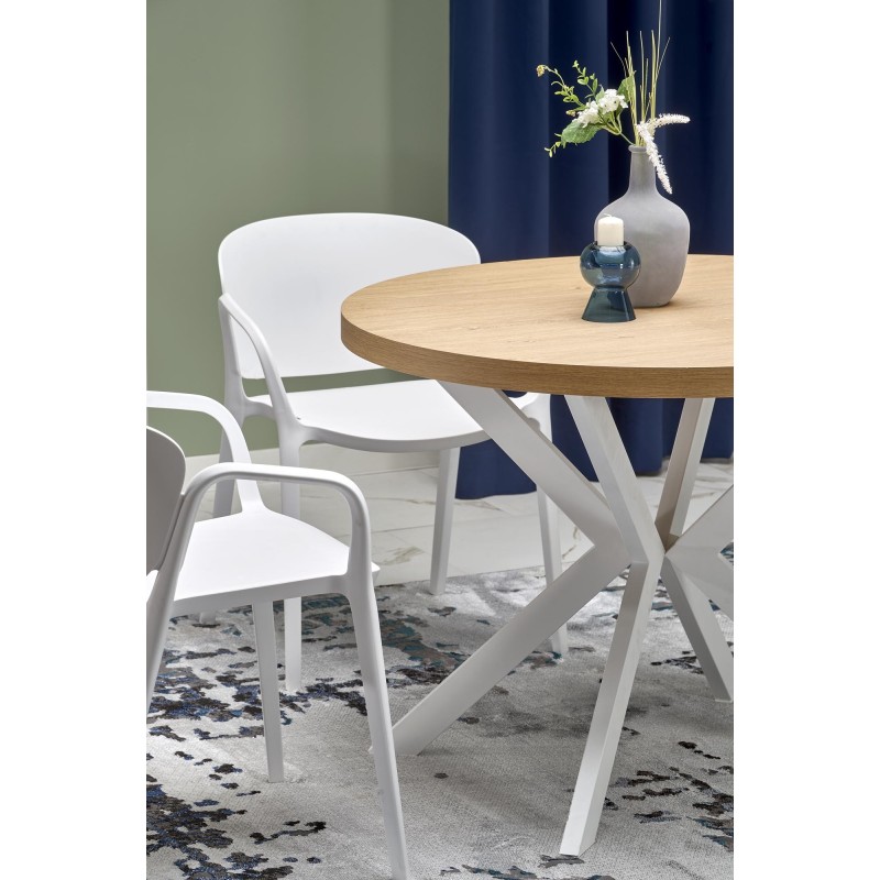 PERONI stół rozkładany dąb złoty - biały (2p 1szt)