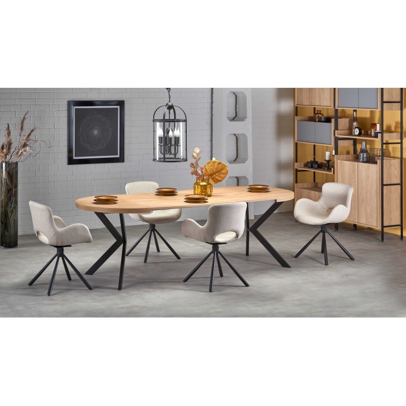 PERONI stół rozkładany dąb złoty - czarny (2p 1szt)