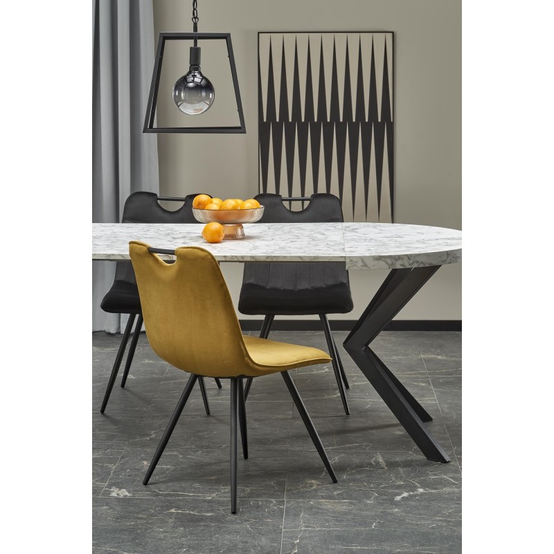 PERONI stół rozkładany biały marmur - czarny (2p 1szt)