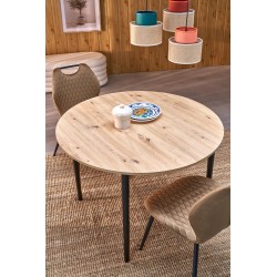 PIVOT stół rozkładany 102-142x102x75 cm, blat - dąb artisan, nogi - czarny (1p 1szt)