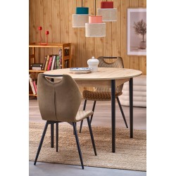 PIVOT stół rozkładany 102-142x102x75 cm, blat - dąb artisan, nogi - czarny (1p 1szt)