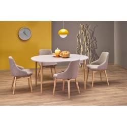 PIVOT stół rozkładany 102-142x102x75 cm, blat - kaszmir, nogi - naturalny (1p 1szt)