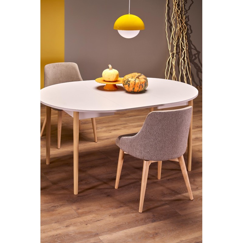 PIVOT stół rozkładany 102-142x102x75 cm, blat - kaszmir, nogi - naturalny (1p 1szt)