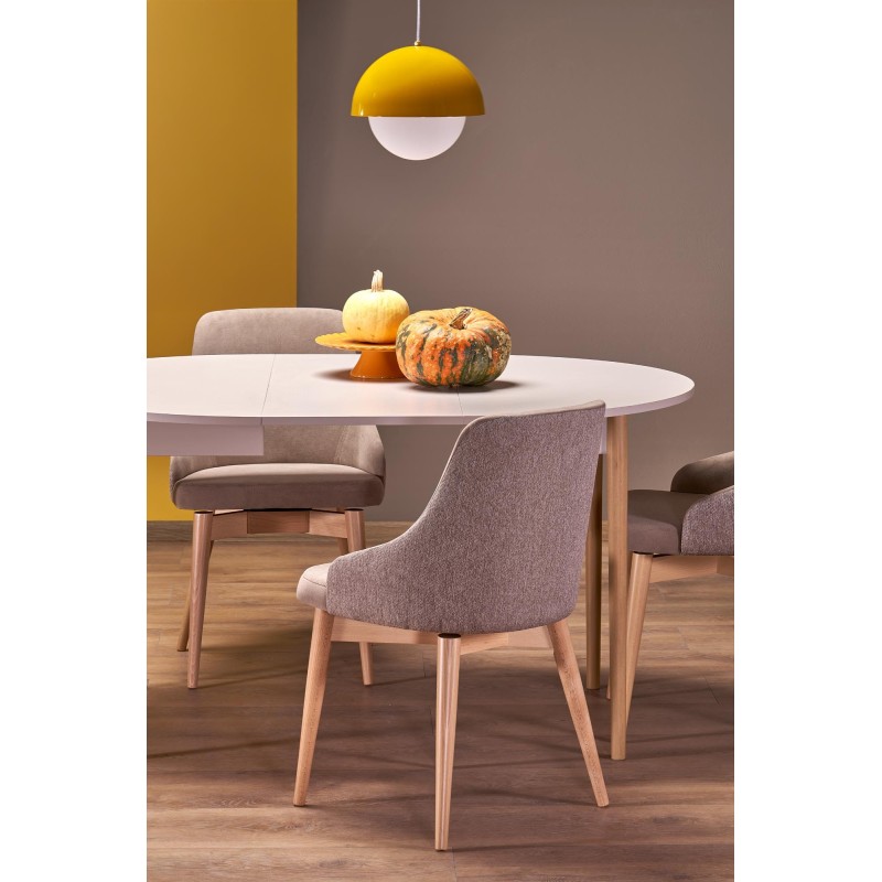 PIVOT stół rozkładany 102-142x102x75 cm, blat - kaszmir, nogi - naturalny (1p 1szt)