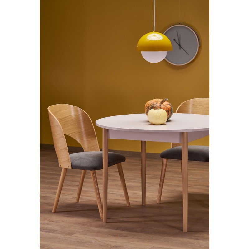 PIVOT stół rozkładany 102-142x102x75 cm, blat - kaszmir, nogi - naturalny (1p 1szt)