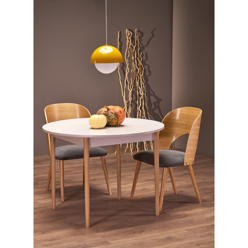 PIVOT stół rozkładany 102-142x102x75 cm, blat - kaszmir, nogi - naturalny (1p 1szt)