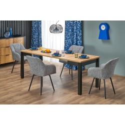 QUBIK stół rozkładany 80-200/80/76 cm dąb artisan/czarny (2p 1szt)